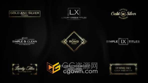 AE模板-简单大方复古低调奢华金银色调标题动画