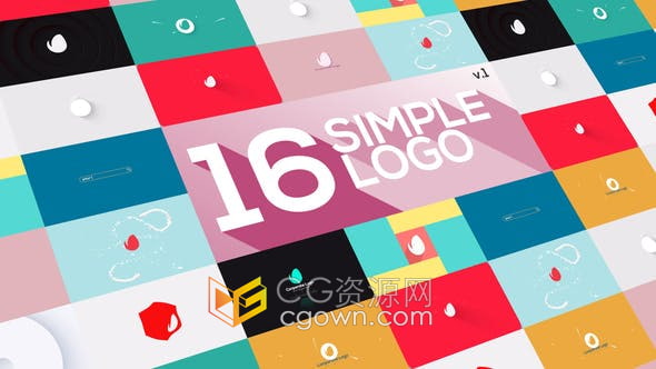 AE模板-16种极简LOGO标志展示包快速干净多种效果实用商业标题动画