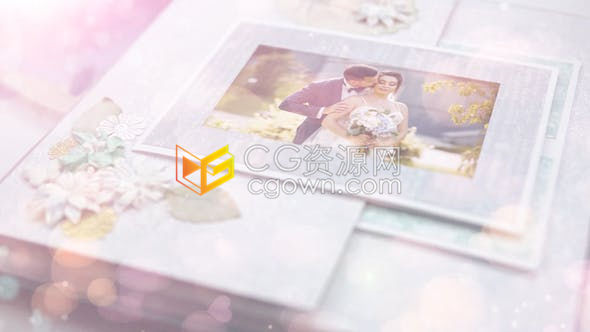 4K手工剪贴簿翻页相册唯美漏光特效婚礼回忆儿童相册簿-AE模板下载