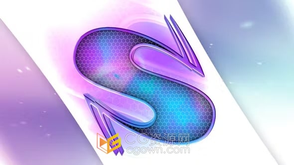 AE模板-蜂窝状LOGO填充3D过渡标志翻转动画