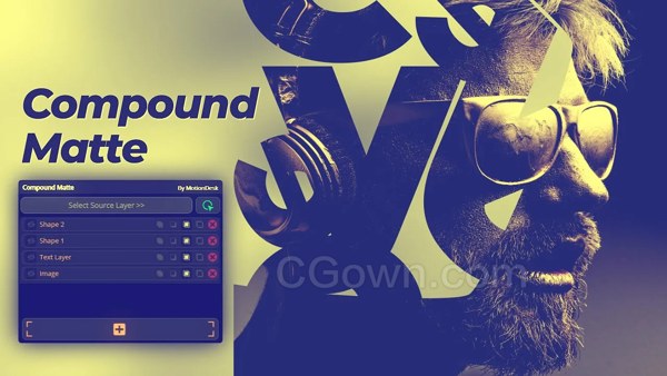 Compound Matte v1.5.5 AE脚本图形合并相减相交排除布尔遮罩工具