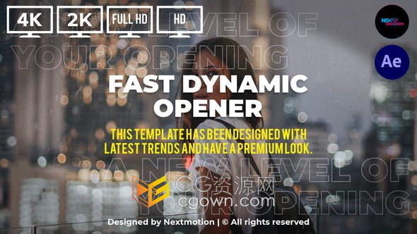 AE模板-快闪抖动相机动画效果大胆时尚动态商业演示开场白