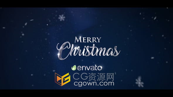 AE模板-雪花贴近镜头魔法粒子演绎圣诞标题新年倒计时节日祝福片头动画