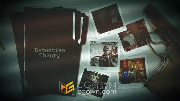 AE模板-黑暗悬疑主题适合老式侦探桌演示犯罪侦探类视频电影预告片