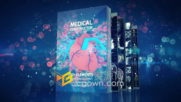 700多种医疗人体骨骼器官X射线细胞DNA动画元素Medical Constructor-AE脚本