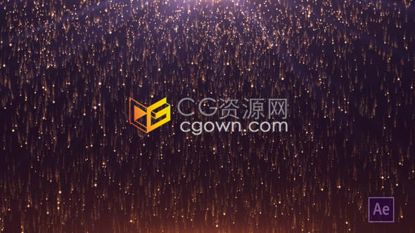 发光粒子雨抽象背景盘旋垂落烟花特效元素动画AE模板免费下载