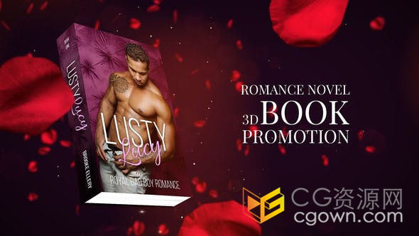 3D浪漫小说书籍介绍新书预告片营销视频电子书展示动画-AE模板下载