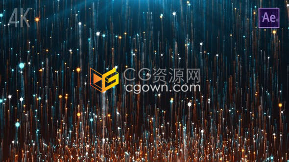 4K发光闪耀流星粒子拖尾上升循环背景元素动画免费下载-AE模板