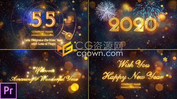 独特电影风格2020年新年晚会除夕表演活动谢幕庆典动态倒计时-AE模板