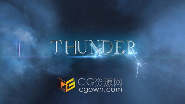 AE模板-带音效黑暗史诗般强大三维空间烟雾风暴雷雨闪电揭示标题电影预告片