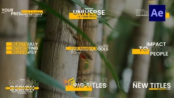 动力学排版明亮公司标题广告视频字幕动画-AE模板