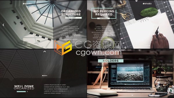 通用简单视频幻灯片模板商业公司服务介绍宣传展示-AE模板