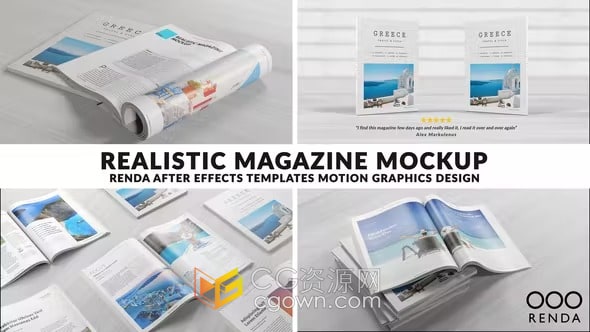 杂志图书封面公司商业小册子展示动画视频-AE模板下载