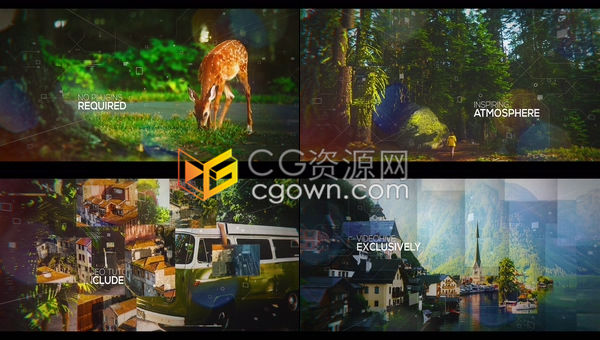 创意灵感视差效果图形分割演示现代数字幻灯片-AE模板