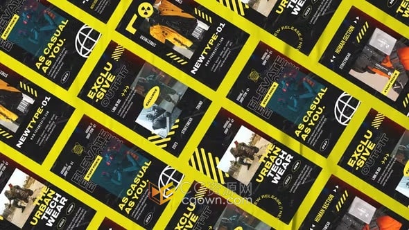 游戏科技故障动画效果竖屏宣传海报-AE短视频模板