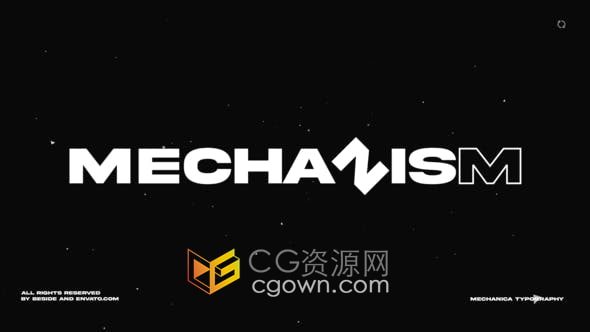 AE模板-创意黑白风格闪烁文字排版标题动画