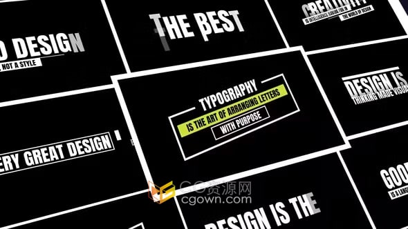 7个简约文本叠加效果4k大标题动画-AE模板