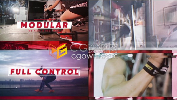 动态能量锻炼体育运动介绍健身房广告宣传片-AE模板