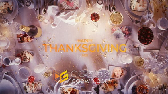 AE模板-温馨浪漫场景感恩节祝福短视频相册适用手机移动端坚屏展示