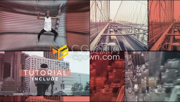 动态风格嘻哈故障效果城市旅行宣传视频-AE模板