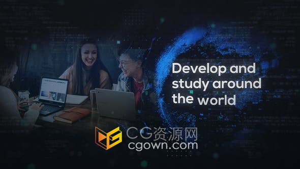 AE模板-科技感粒子数字星球动画政治军事网络技术主题介绍宣传片