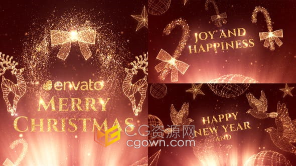 AE模板-闪耀神奇圣诞新年魔法粒子元素演绎节日祝福