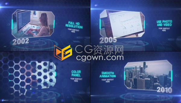 商务公司业务宣传时间线介绍模板企业发展服务演示视频包装-AE模板