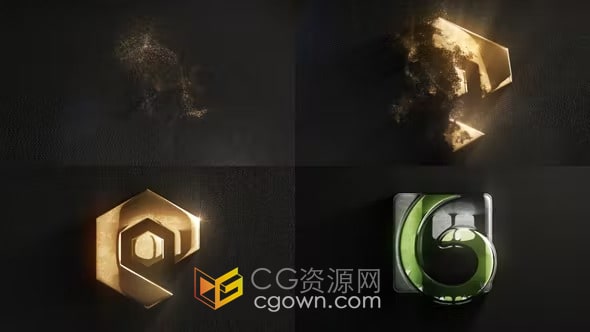 AE模板-高级感奢华粒子标志金属光泽LOGO动画