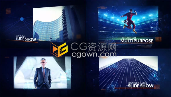 现代科技感全息图手势滑动刷屏触摸点击展示公司企业宣传图像-AE模板
