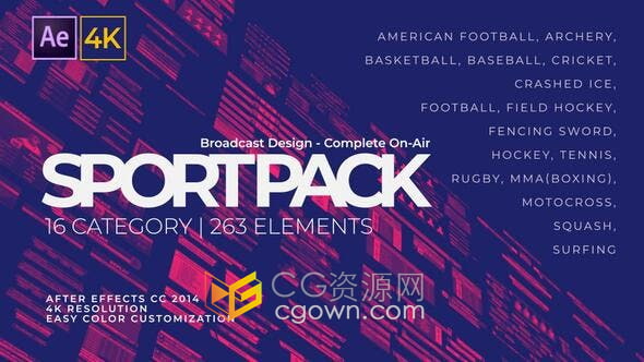 AE模板-多种球类比赛体育运动图形统计信息包装