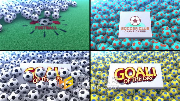 AE模板-绿茵体育场满屏滚动的足球标志揭示LOGO动画