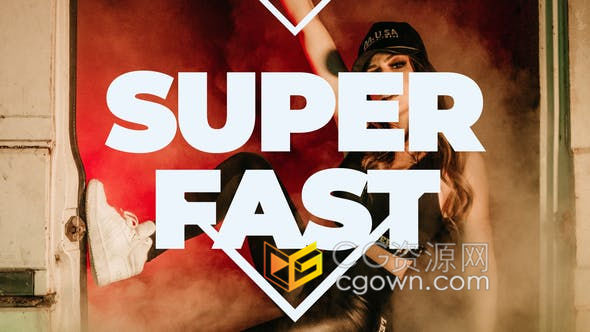 超快速跺脚节奏现代时尚排版大标题宣传标志片头-AE模板下载