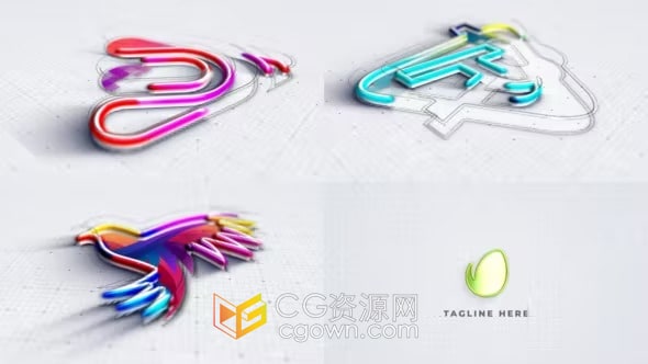 AE模板-现代快速简单线条绘制明亮标志LOGO介绍