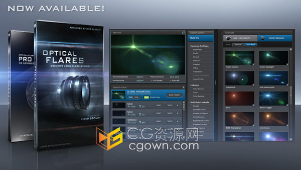 Optical Flares v1.3.7 AE插件制作3D镜头光晕效果