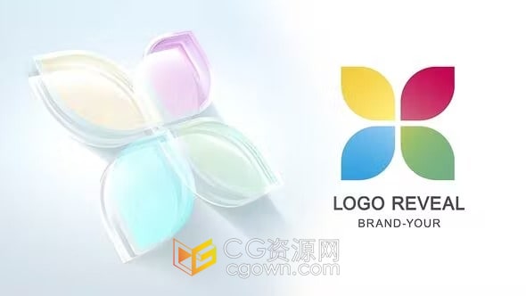 AE标志模板-干净闪亮光泽简约大气实用企业LOGO翻转动画