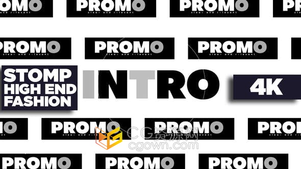 AE模板-高端时尚快闪风格跺脚节奏感图文宣传片头