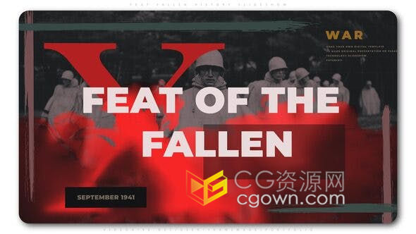 历史编年史照片展示复古怀旧纪录片开场葬礼录像-AE模板下载