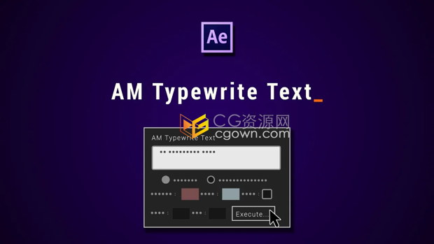 AM Typewrite Text v1.0 AE脚本制作电脑输入打字机效果文字动画