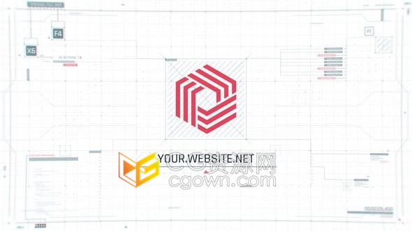 计算机网络技术UI界面屏幕标志建筑科技设计公司LOGO动画-AE模板