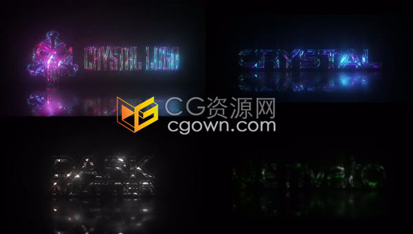 神秘感散发彩色光泽珠宝首饰水晶标志LOGO动画-AE模板下载