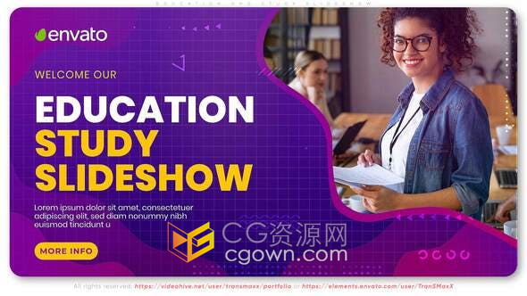 AE模板-学校教育新课程学习介绍学生生活培训毕业相册制作