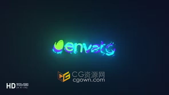 AE模板-彩色活力LOGO发光能量动画标志演绎