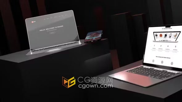 AE模板-Ipad平板手提手机设备模型响应式展示网站网页