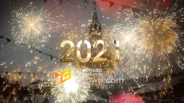 2021年新年黄金数字最后一分钟倒计时-AE模板