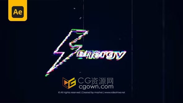 数字失真RGB分割Glitch故障LOGO动画-AE模板