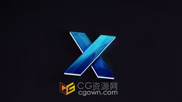 AE logo模板-简单深色光面标志Dark Logo Reveal