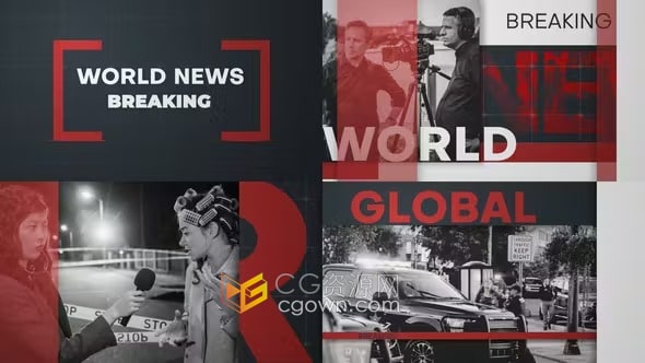 AE模板-电视频道介绍直播新闻片头