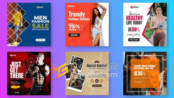 社交媒体平台时尚服饰产品服务销售展示动态海报-AE模板