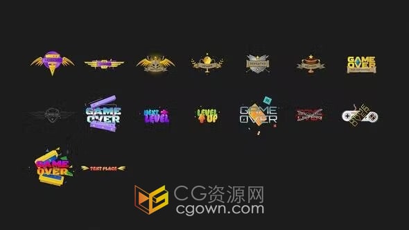 AE模板-游戏玩家成就技能图标集战利品标识盾牌技能身份等级徽章动画