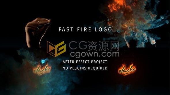 打响指火焰燃烧爆炸火花特效演绎LOGO动画视频片头-AE模板下载